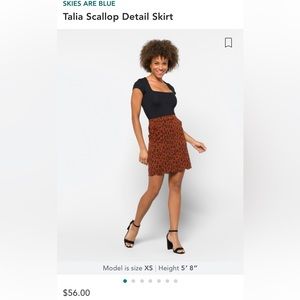 Animal Print Skirt with Scallop Detail and Pockets, Size M